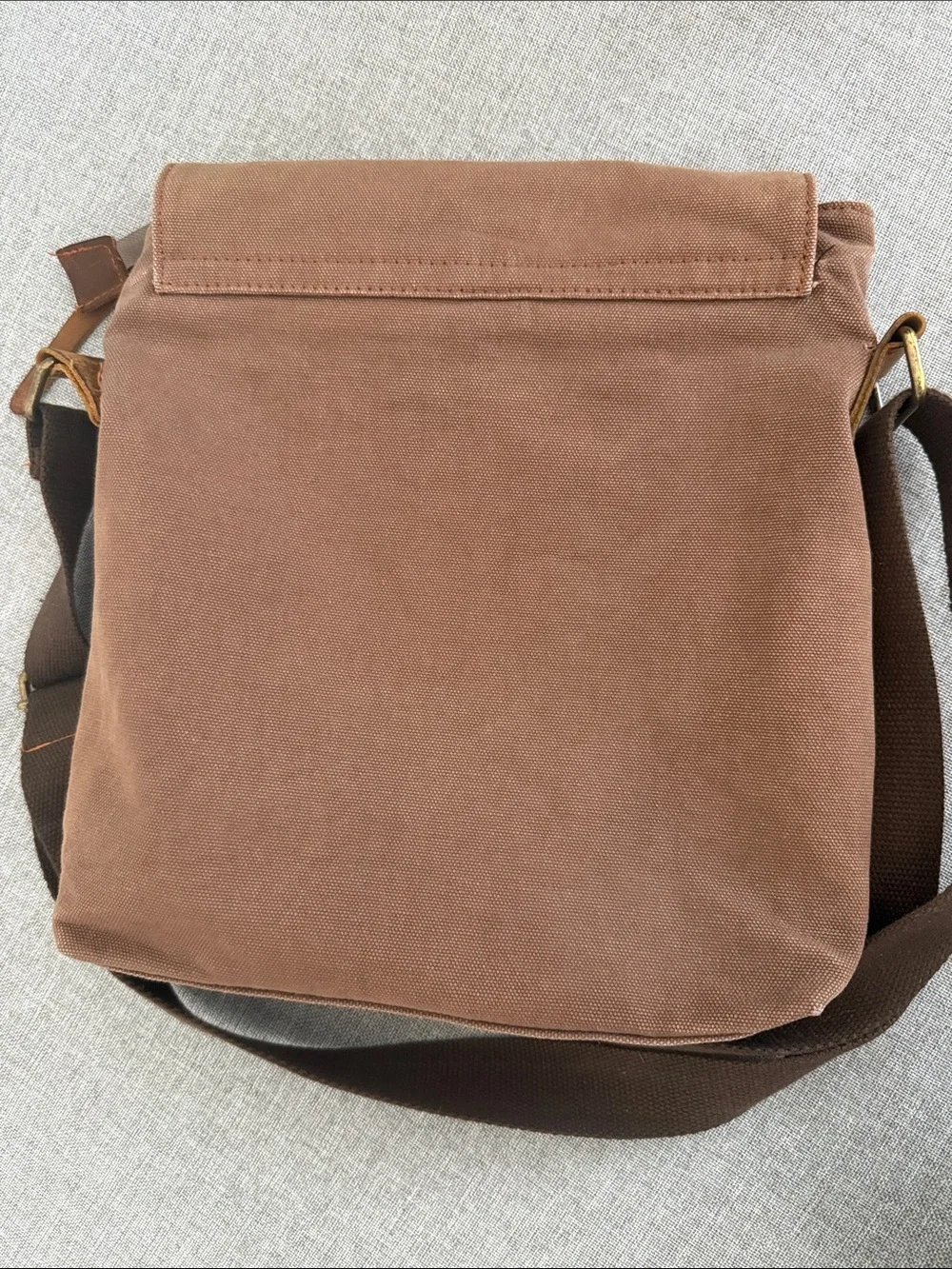 Augur leather and Canvas Crossbody Messenger Bag
